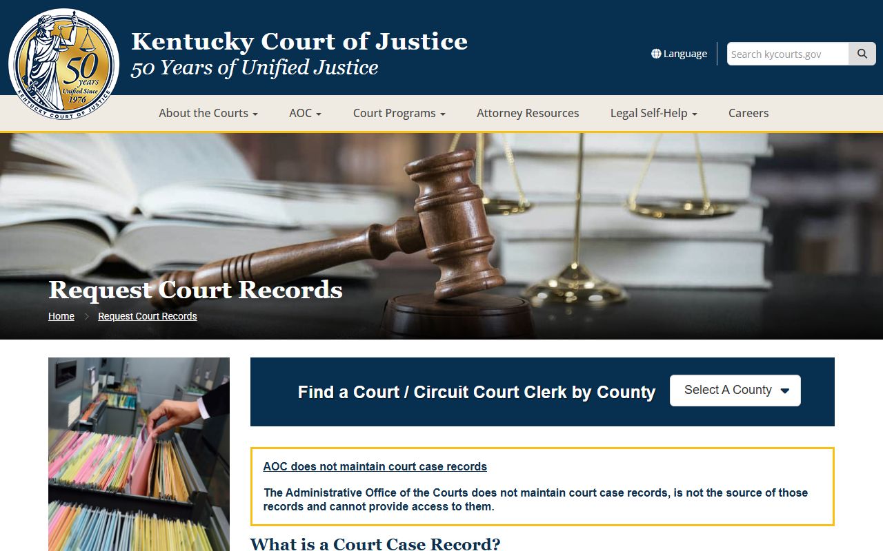 Owen County court records Kentucky court record request instructions