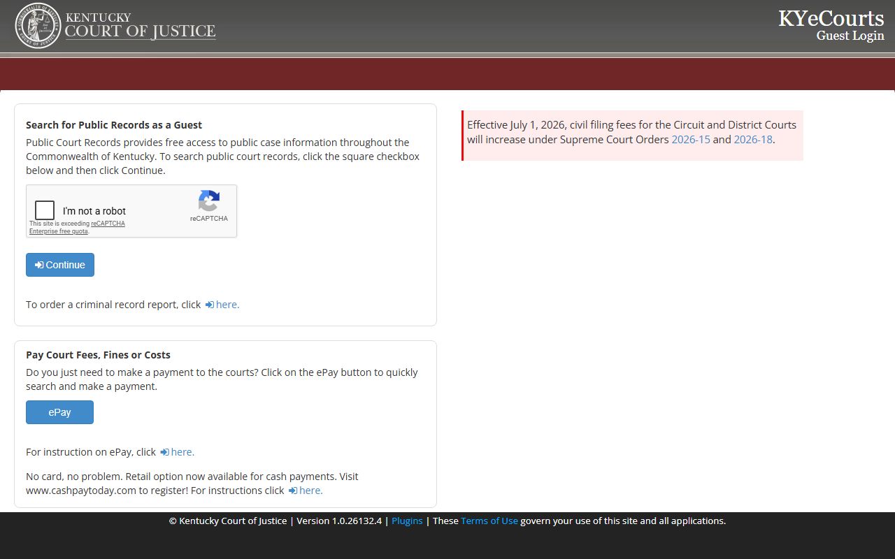 Owen County court records KYeCourts public records guest login