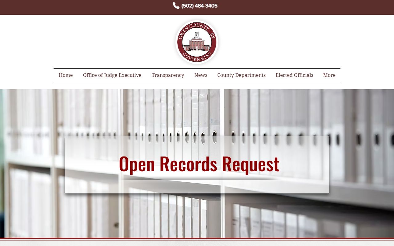 Owen County court records open records request instructions