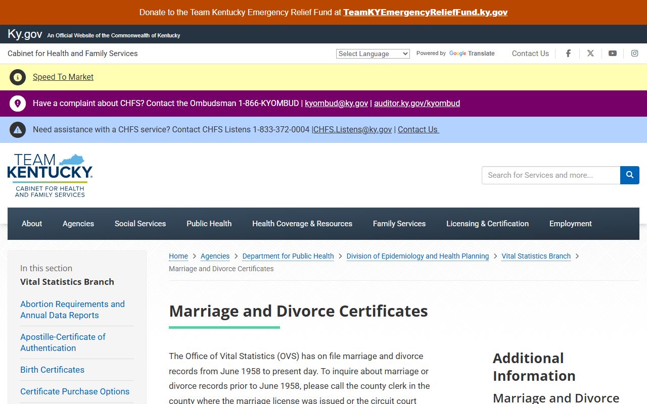 Owen County marriage records Kentucky marriage and divorce certificate page